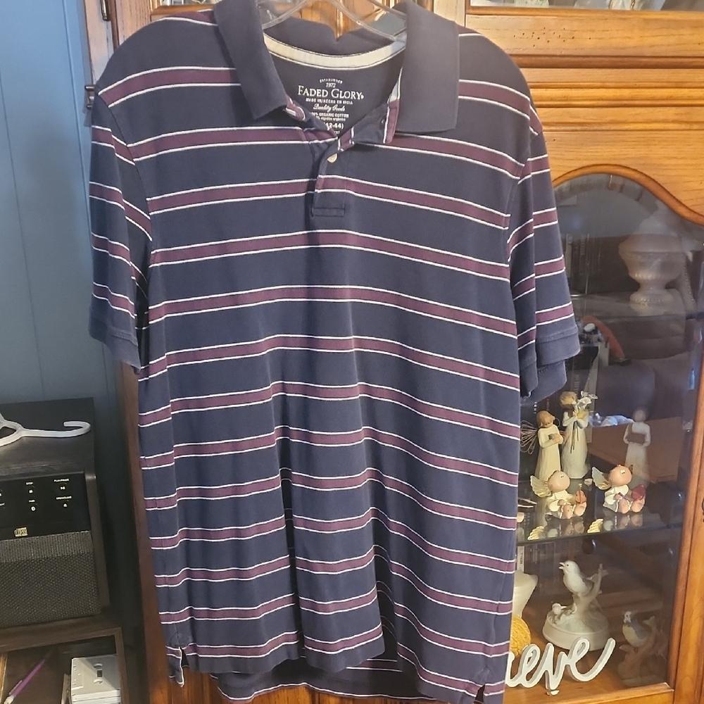 ✨5/$8✨ Faded Glory Men's Polo Shirt with Stripes B2